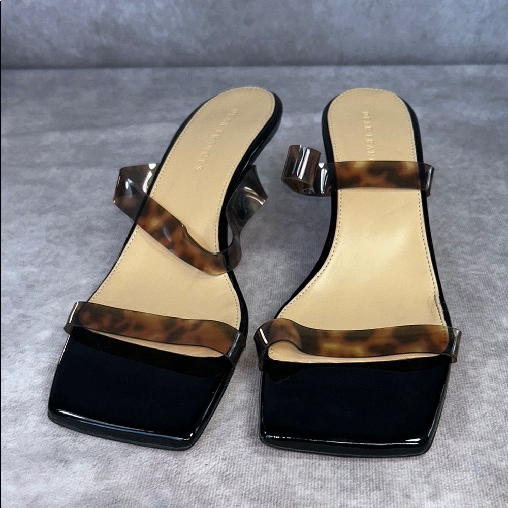 GUC Dear Frances Black Brown Tortoise Shell Rain Sandal EU 40 - Picture 5 of 15